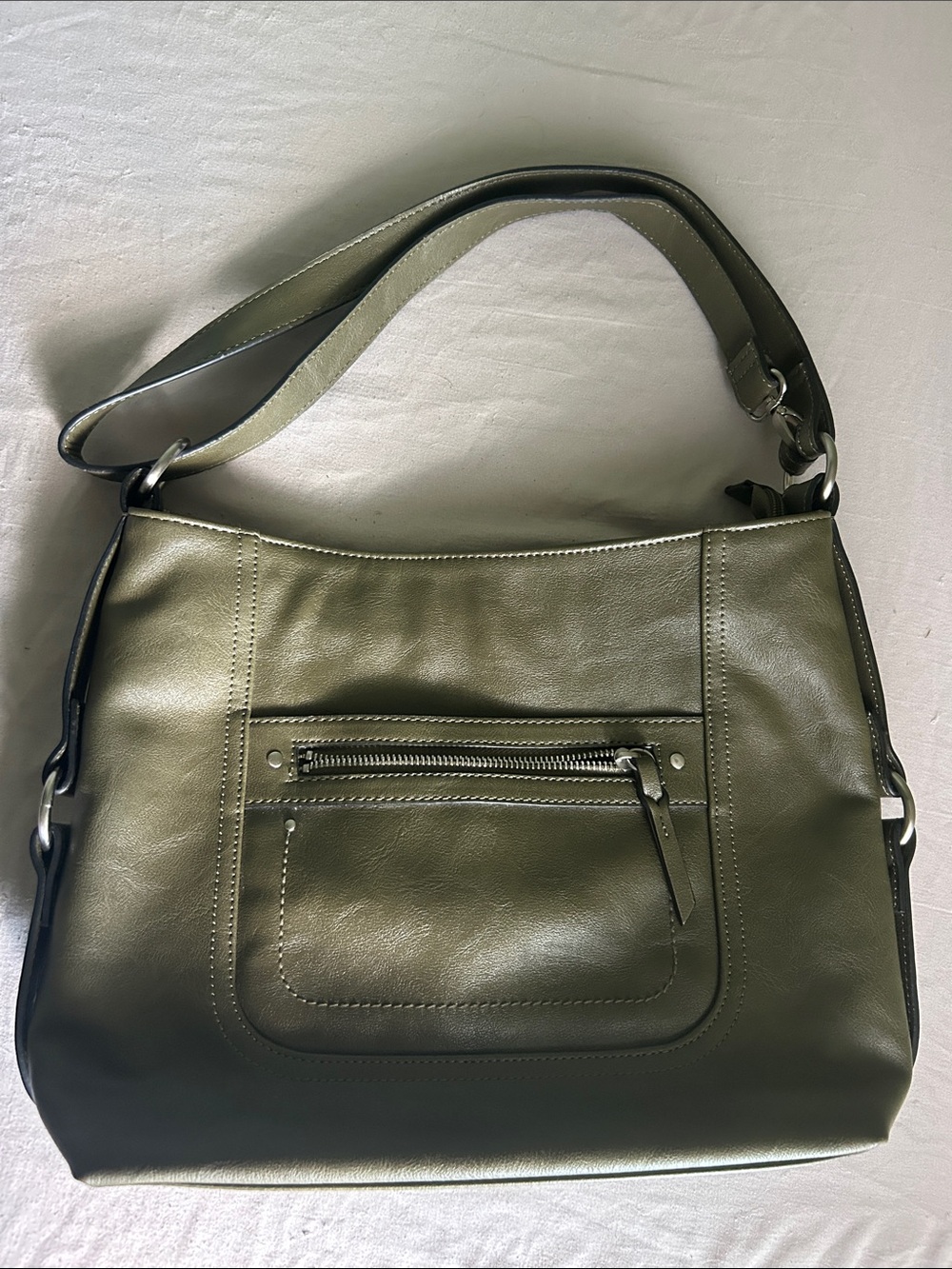 INC International Concepts Olive Green Shoulder Hobo